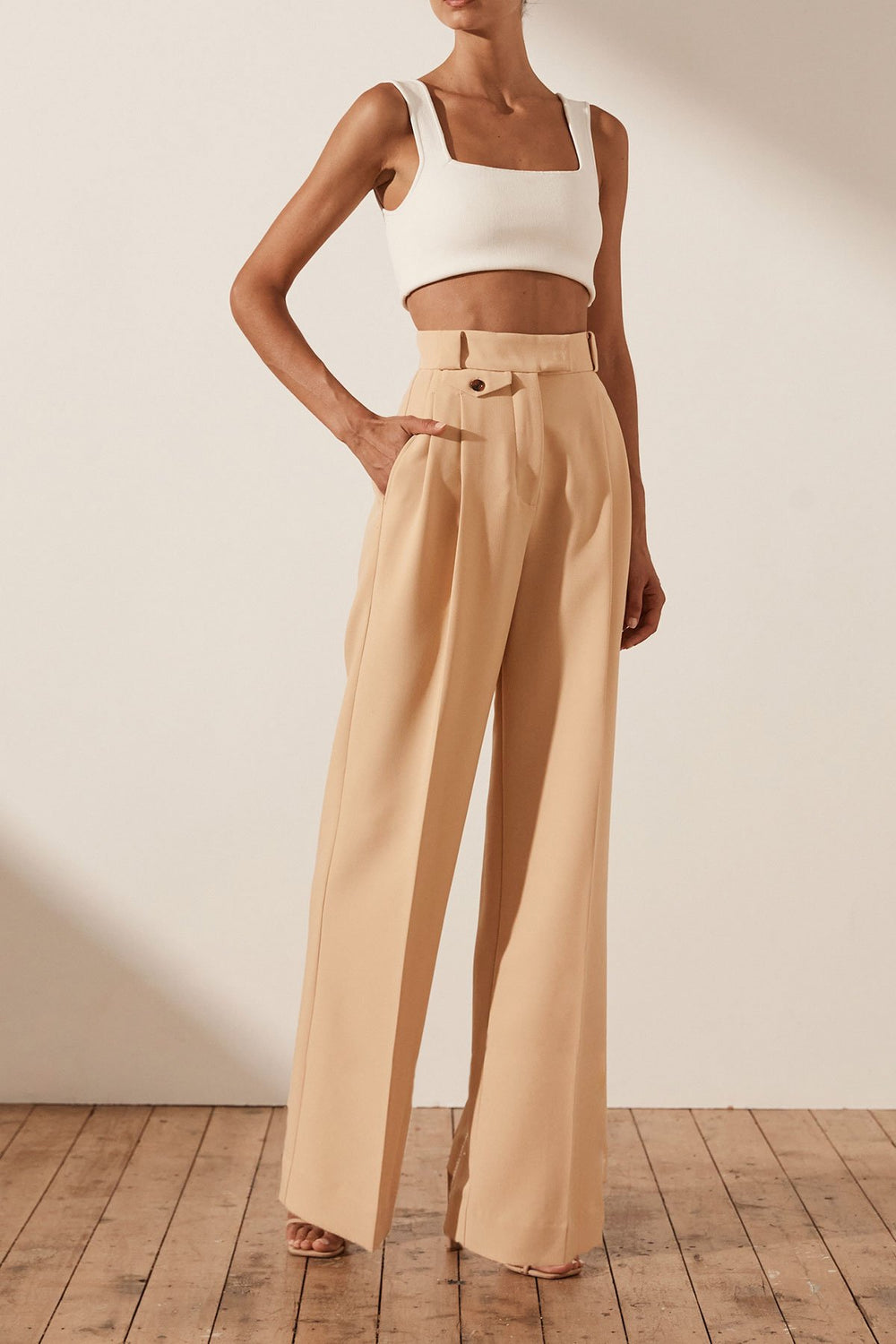 Ivy High Waisted Tailored Pant | Peanut ...